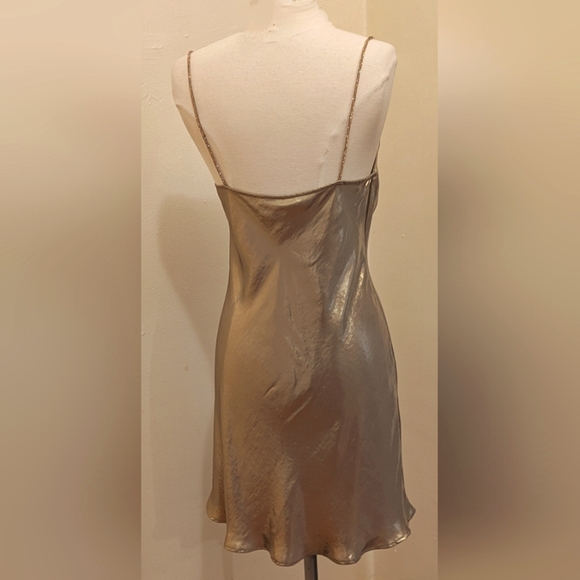 COPY - ZARA METALLIC MINI DRESS WITH RHINESTONE STRAPS - Size XS - Picture 3 of 11